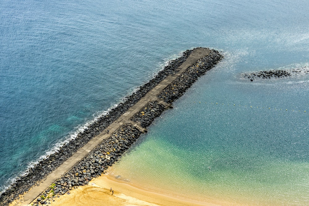 aerial view of seashore