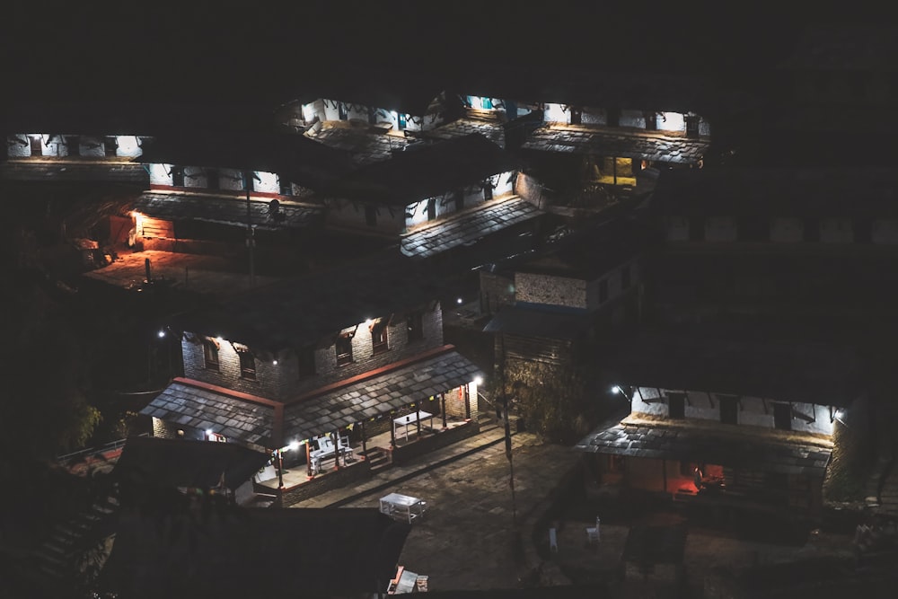 grey wooden houses