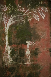 Digital artwork featuring a tree with roots and fruit symbolizing growth and faith