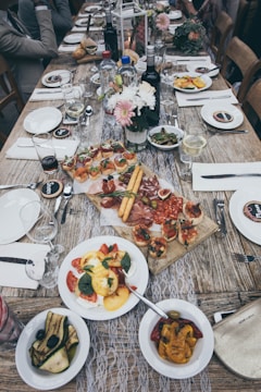 assorted dish on top of table