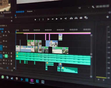 Screen showing Premier Pro to edit a video. 