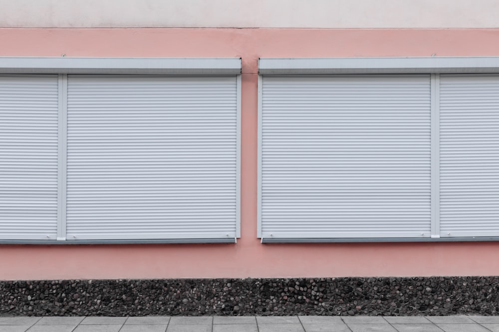 white window blinds closed