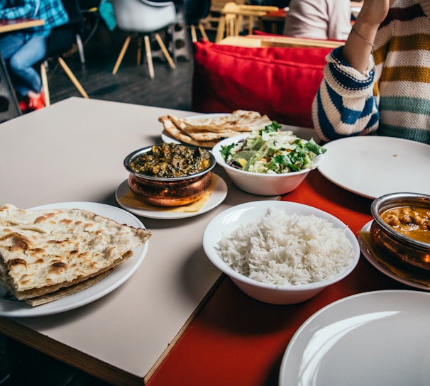 white pita bread on plate