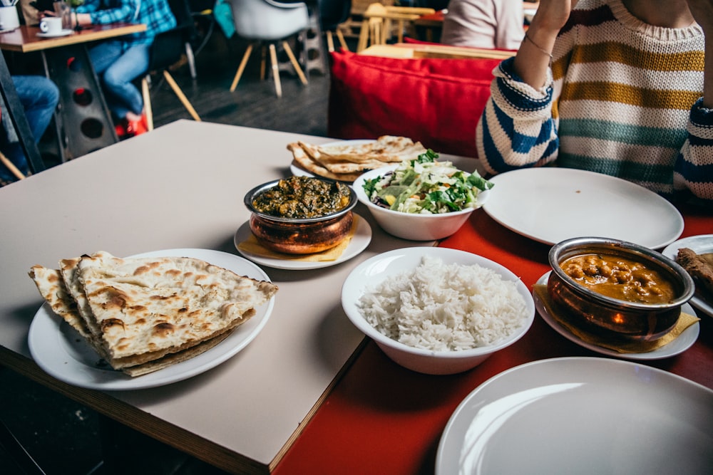 white pita bread on plate