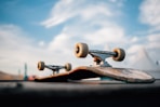 brown wooden skateboard