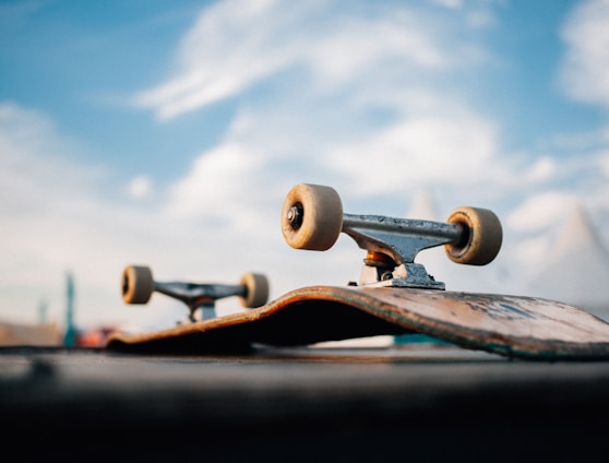 brown wooden skateboard