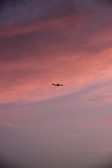 A sunset silhouette of a small plane taking off, symbolizing hope and new beginnings for the children.