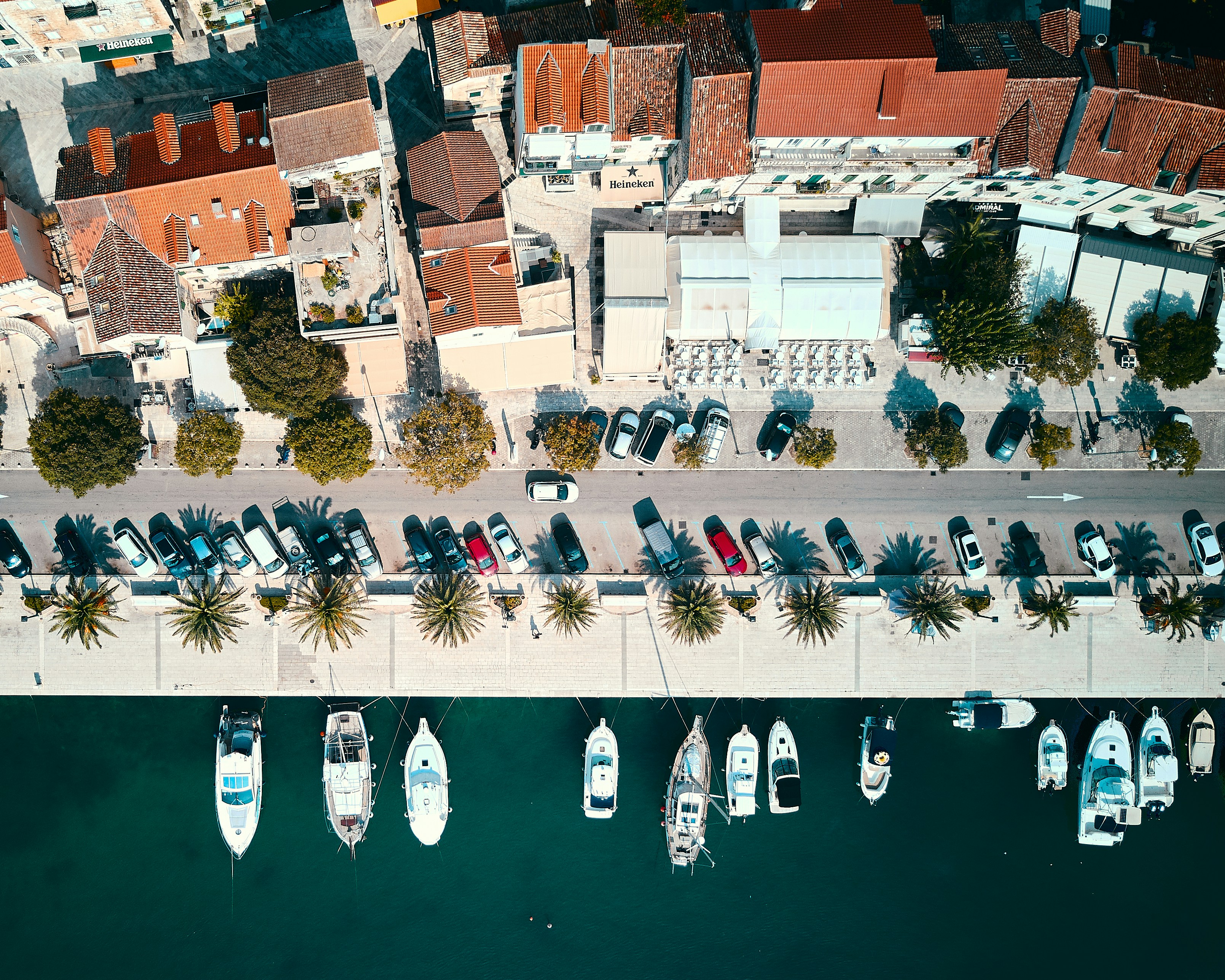 aerial photography of boats