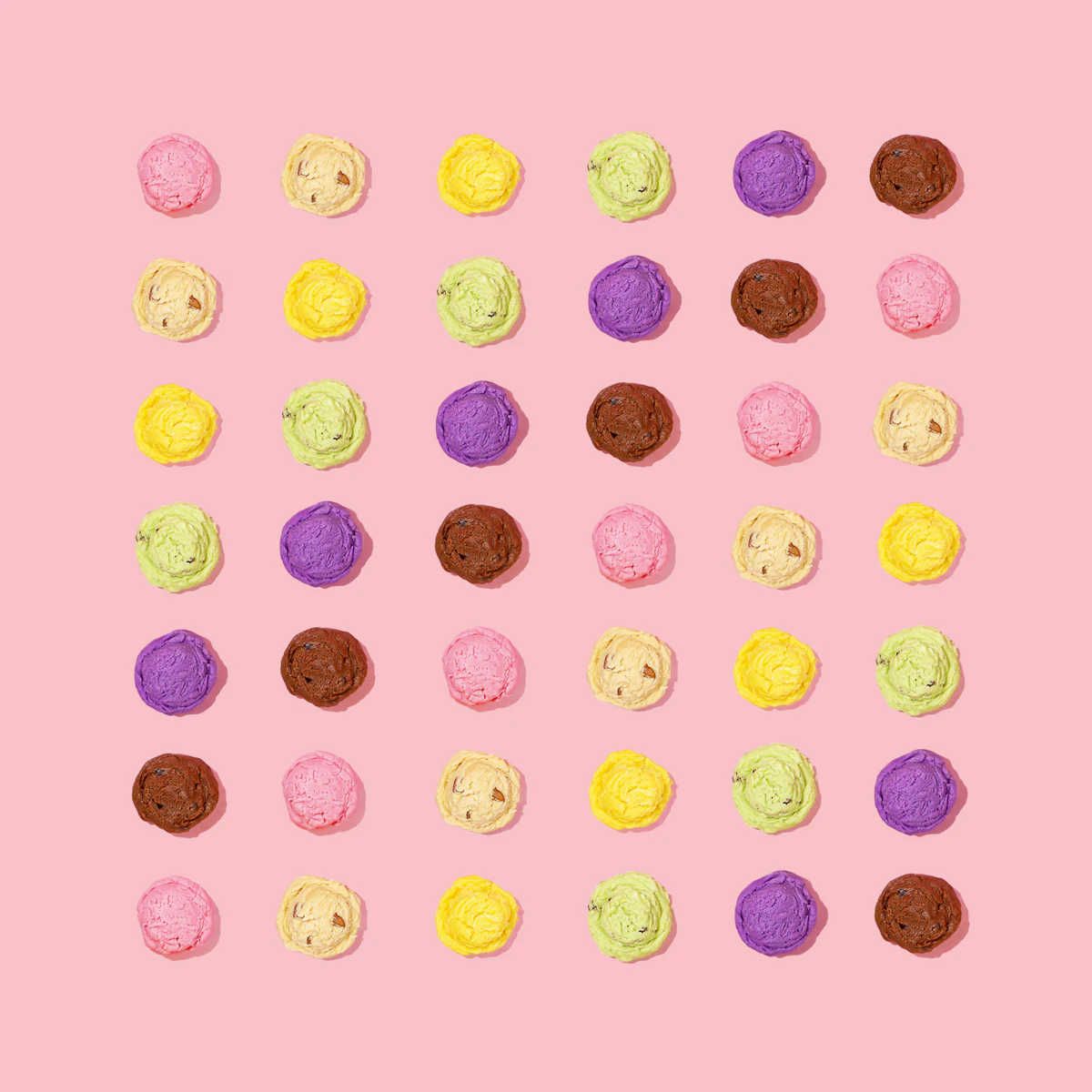 Assorted colourful fluffy slimes in pastel shades