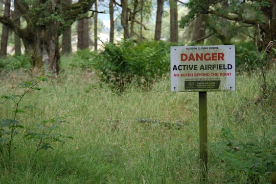 danger active airfield signage in Fife United Kingdom