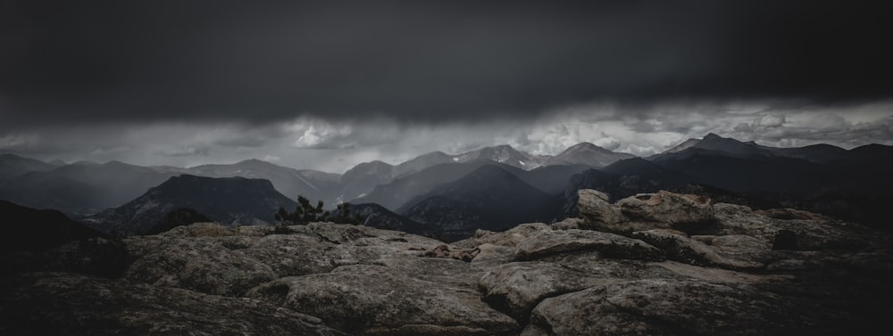 aerial view of mountain range