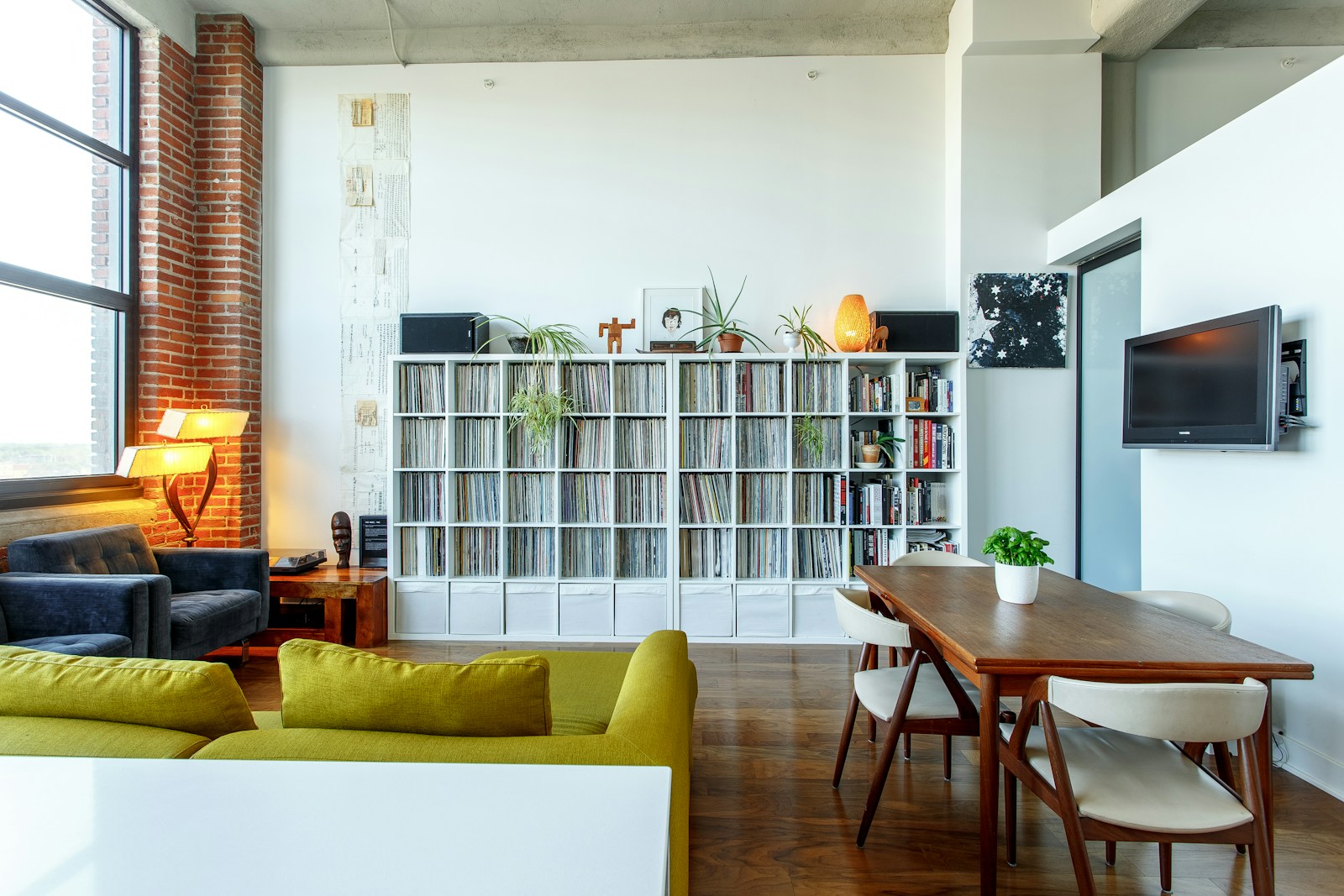Urban loft condo with exposed brick