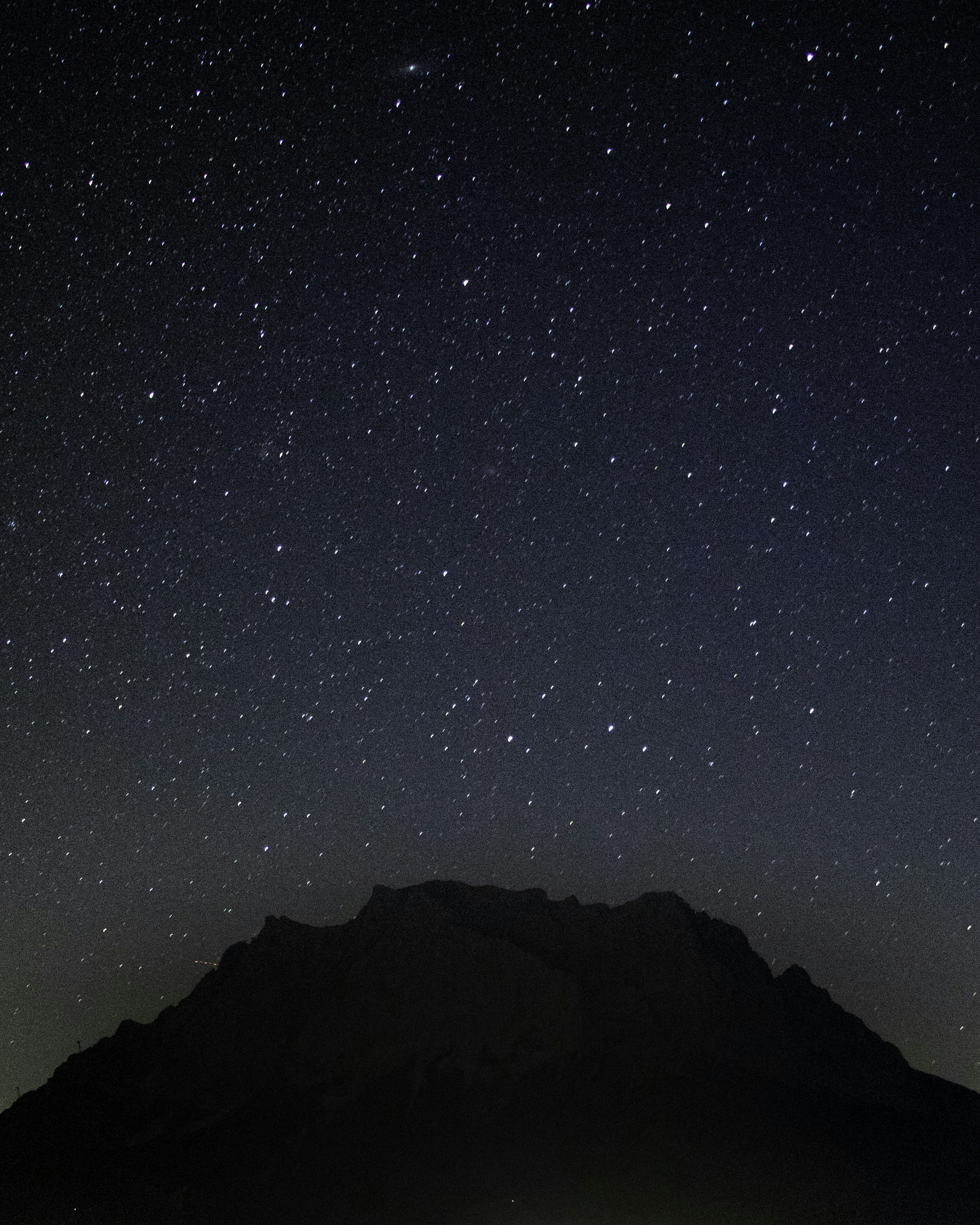 view of peak of mountains during stargazing phenomenon