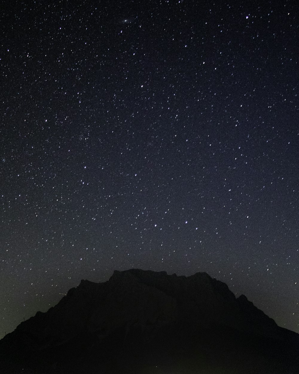 view of peak of mountains during stargazing phenomenon