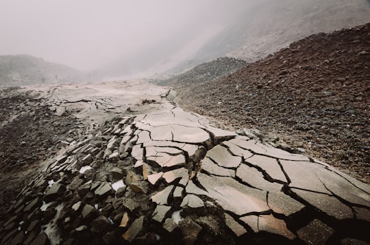 cracked dirt road in Kamchatka Peninsula Russia