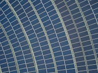 blue solar panel lot