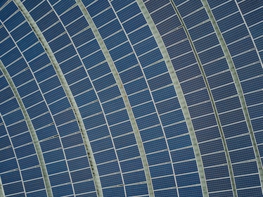 blue solar panel lot
