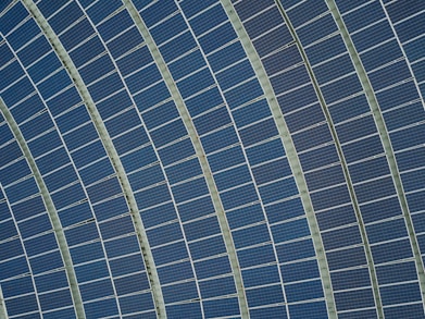 blue solar panel lot