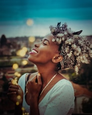 woman wearing white top