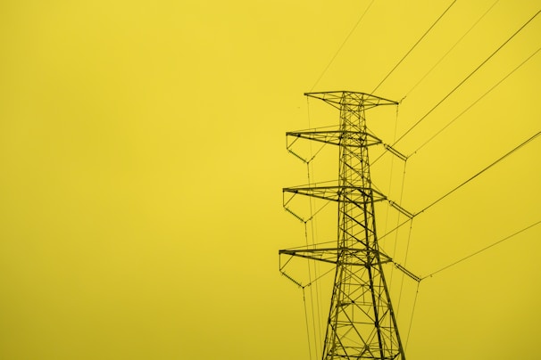 black electrical transmission tower