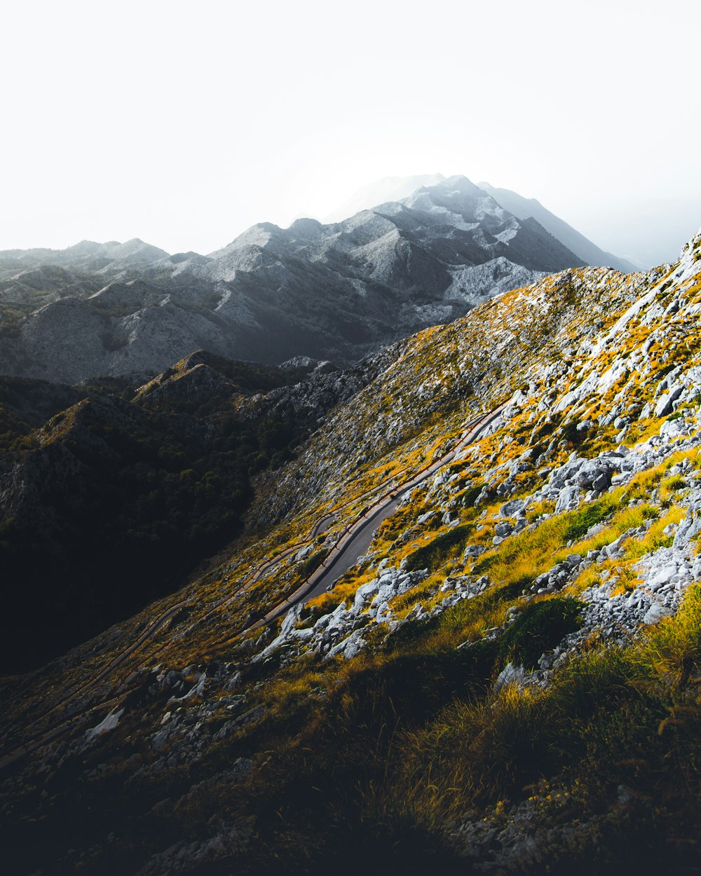 aerial photography of mountain