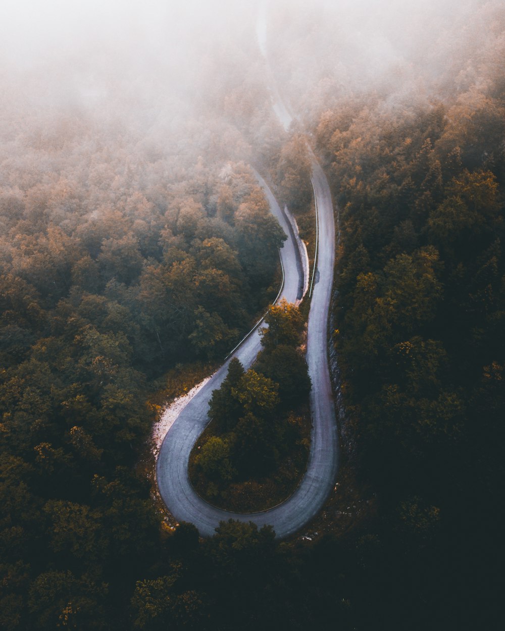 aerial photo of curved highway during daytime