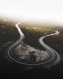 aerial photo of horseshoe road