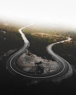 aerial photo of horseshoe road