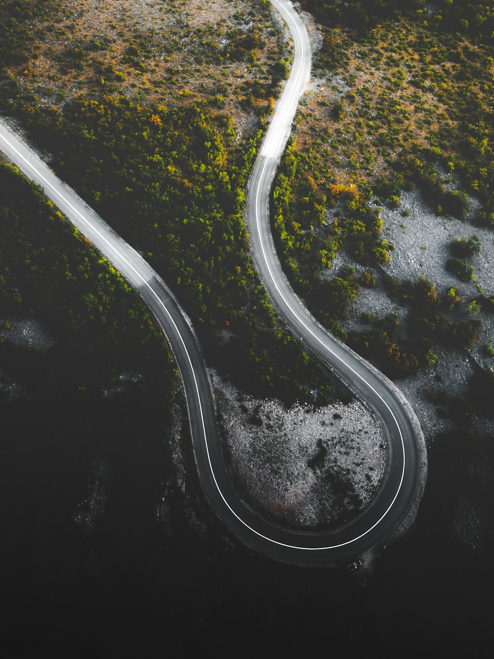 white line on asphalt road