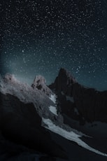 brown mountain at nighttime