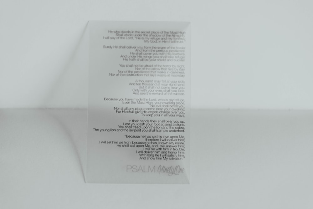 white printing paper on white top