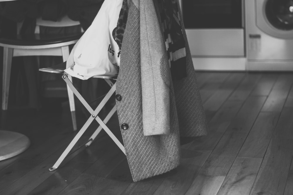 suit jacket and folding chair