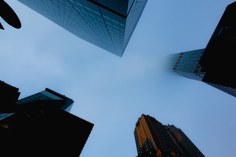 worms eye view photography of concrete buildings