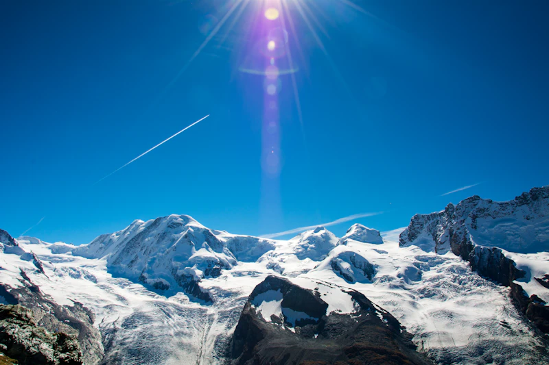 A bright snow-and-ice mountain landscape above Zermatt