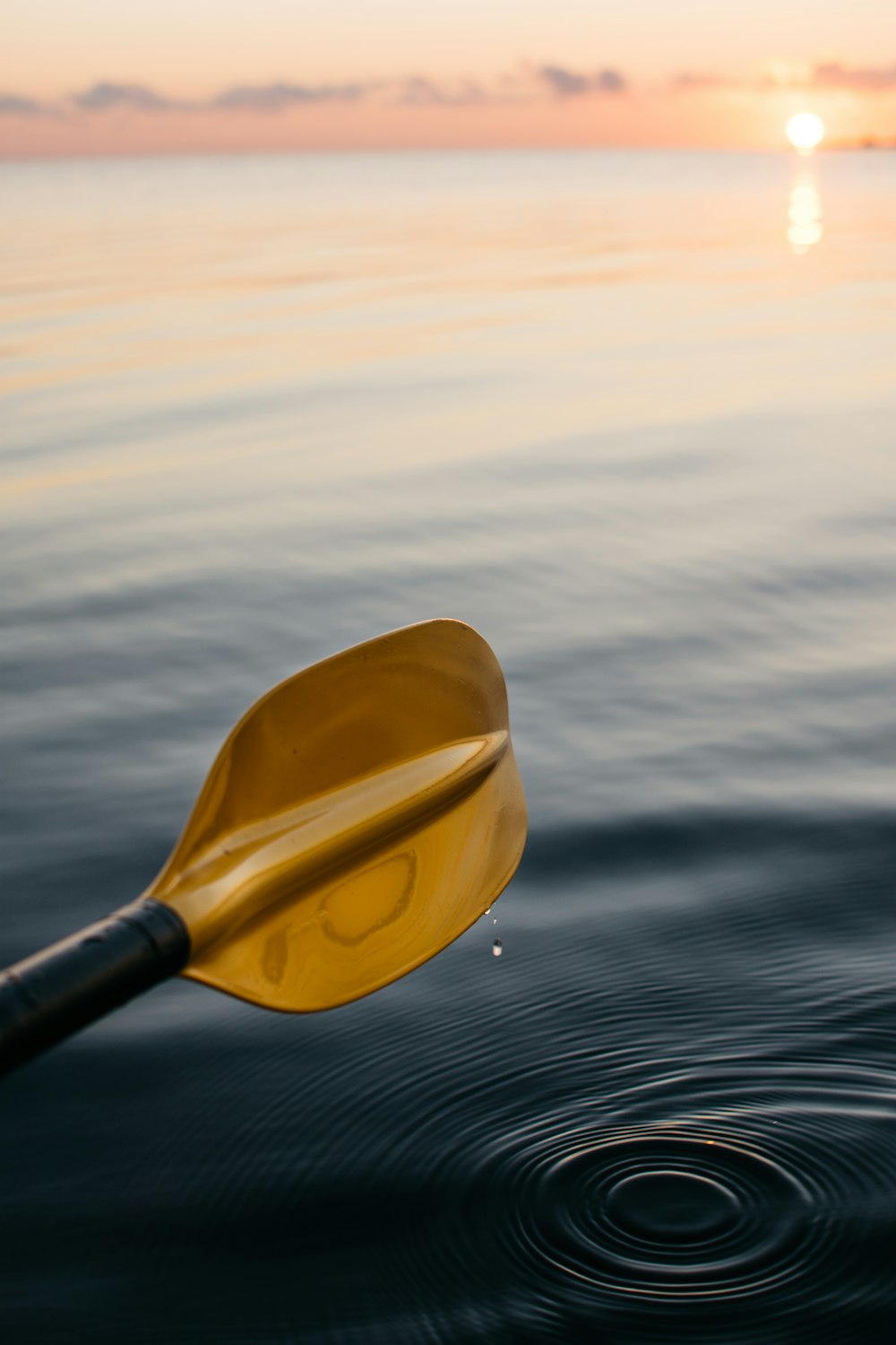 remo de barco dourado sobre a água do mar durante a hora dourada