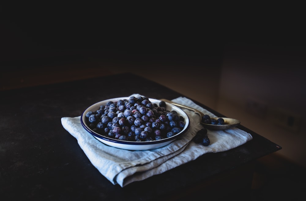 blueberry on white plate