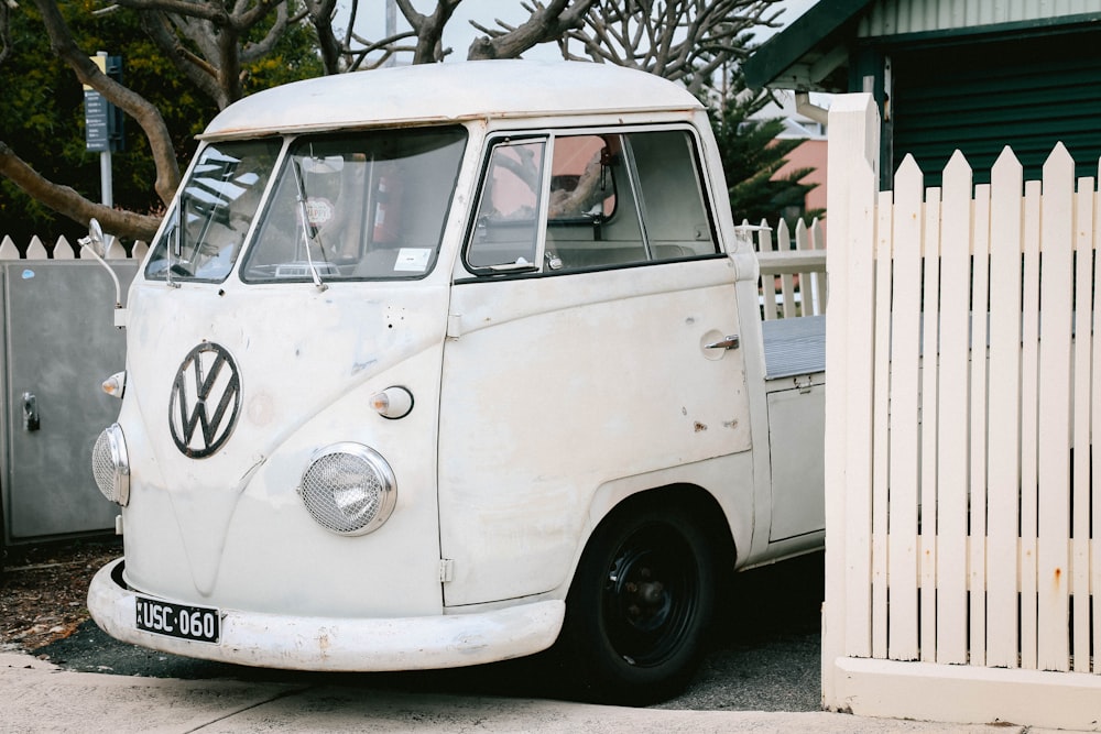 white Volkswagen vehicle