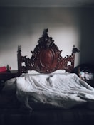 white blanket on bed