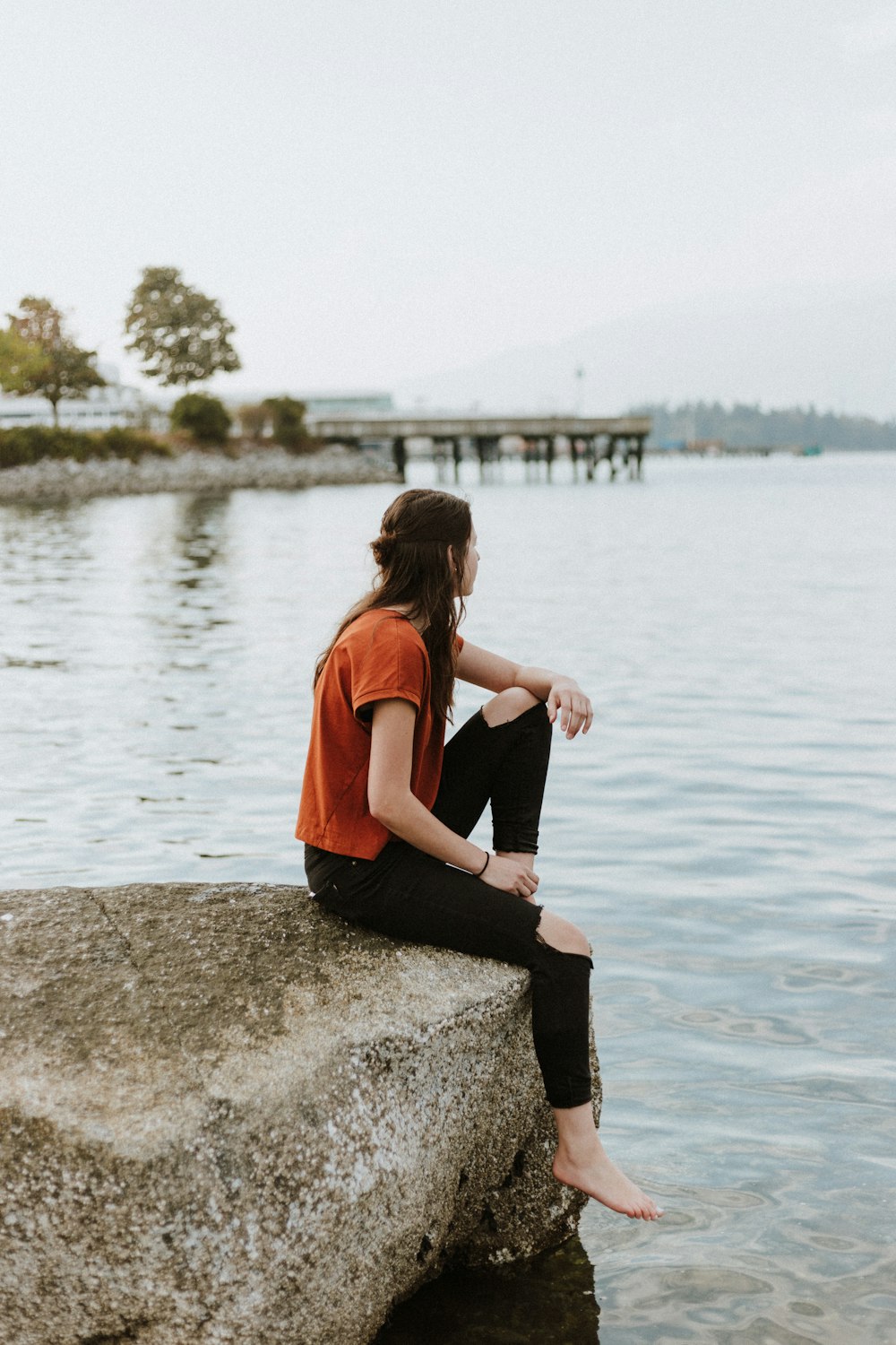 T-shirt orange femme