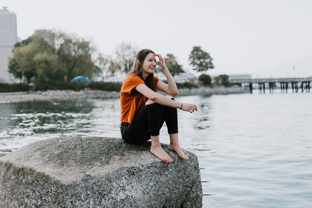 T-shirt orange femme