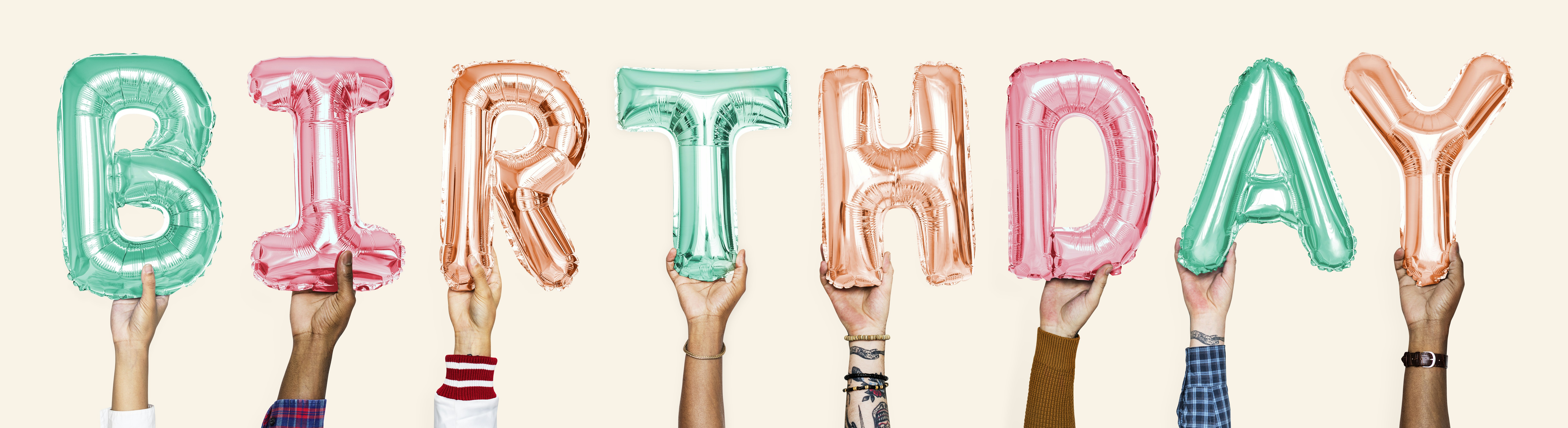 assorted-color Birthday letter balloon