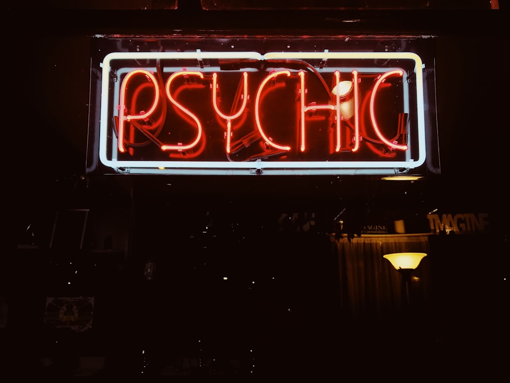 red Psychic LED signage