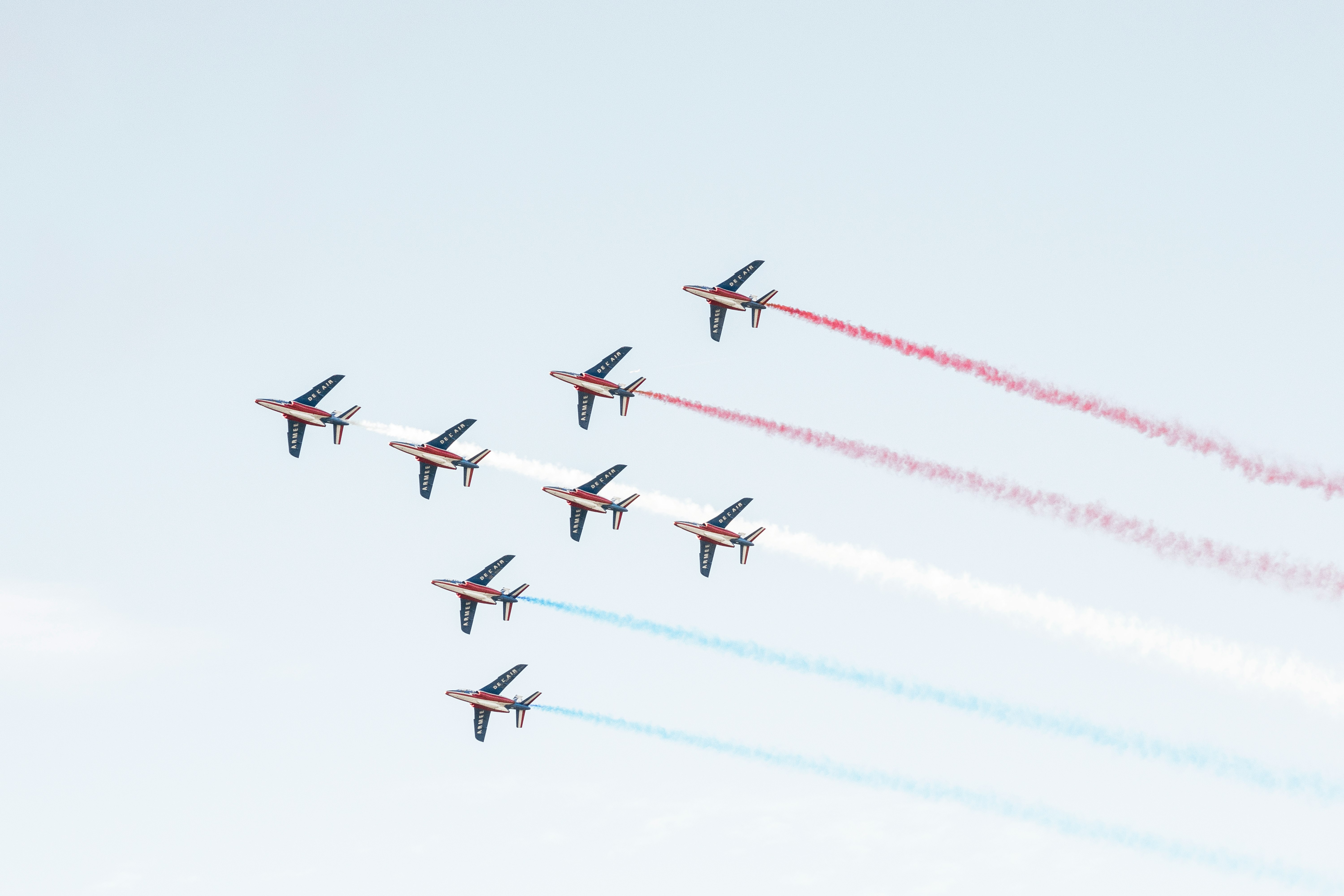 eight plane doing aerobatics