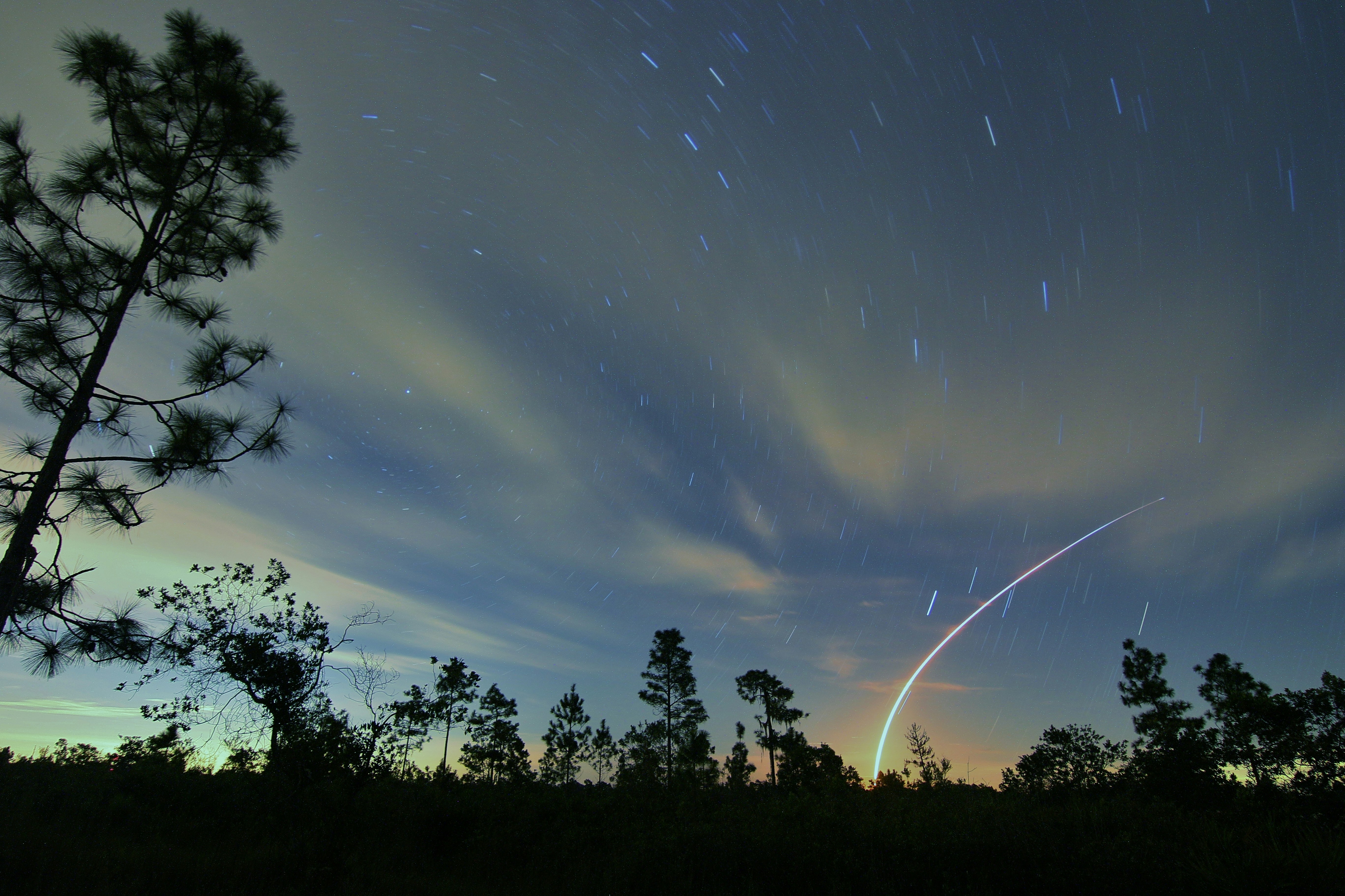 Even though it was cloudy, I decided to give it a try. Launch was delayed a bit due to lightning in the area. The picture was taken a my campsite at River Ranch Fl. Figured a long exposure to add some star trails.