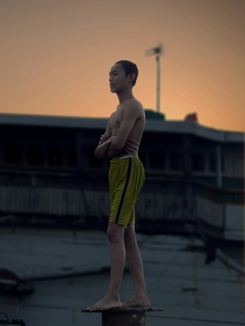 person standing on posts