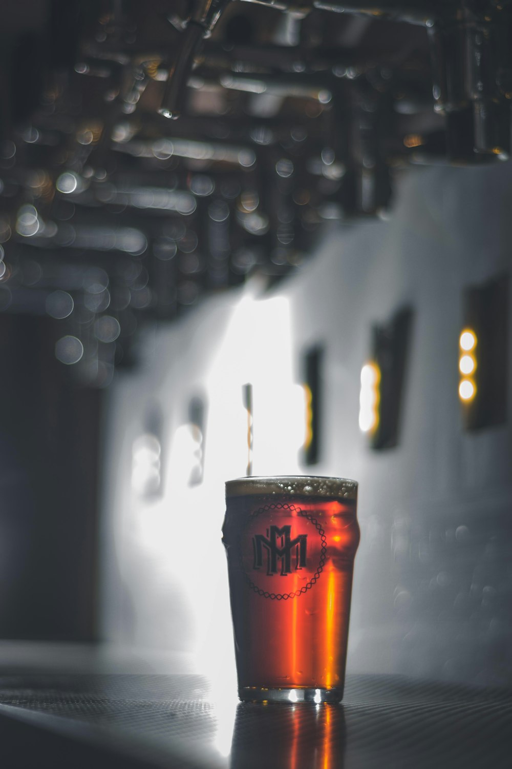 clear beer mug with beer