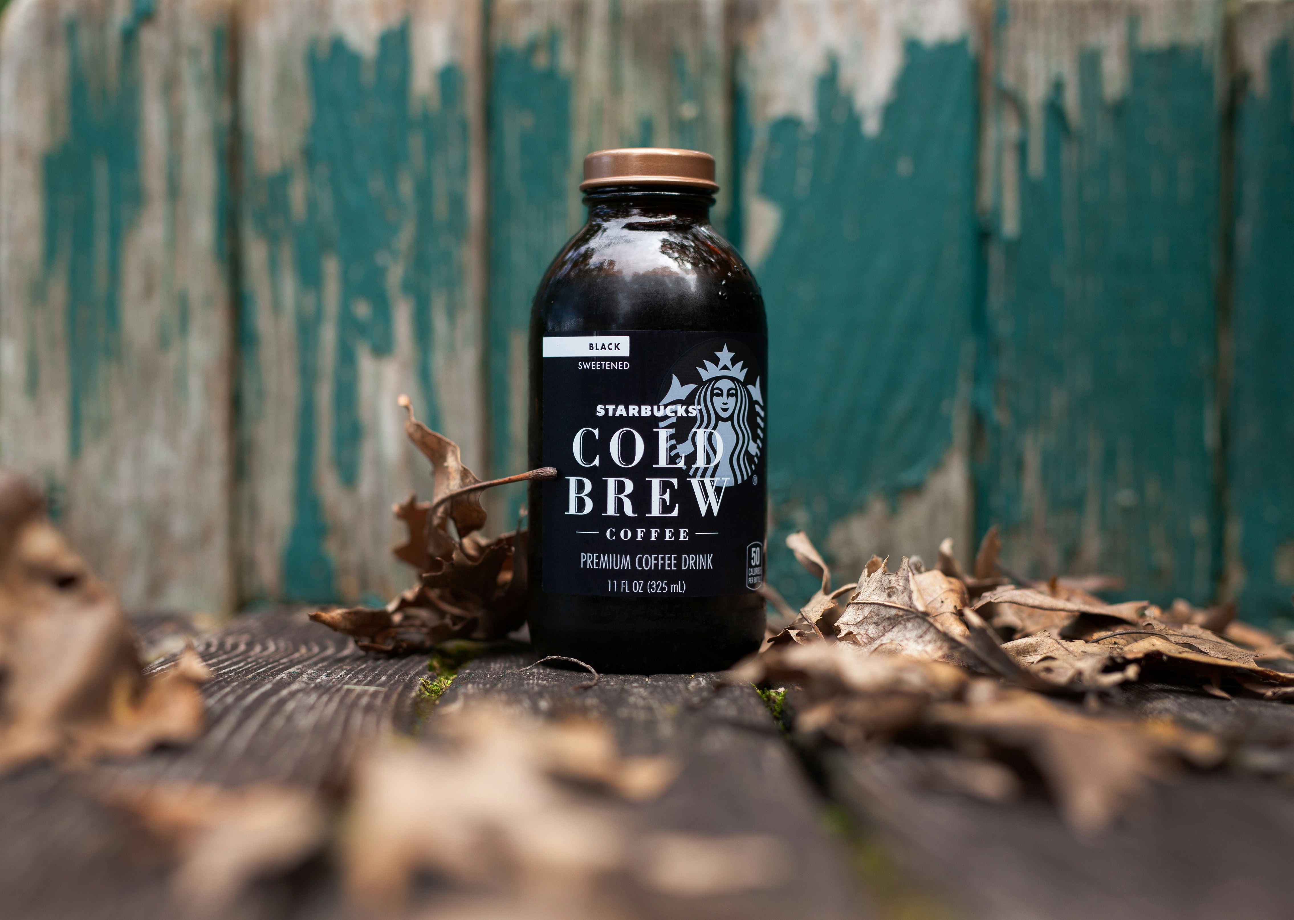 black and white Cold Brew coffee bottle