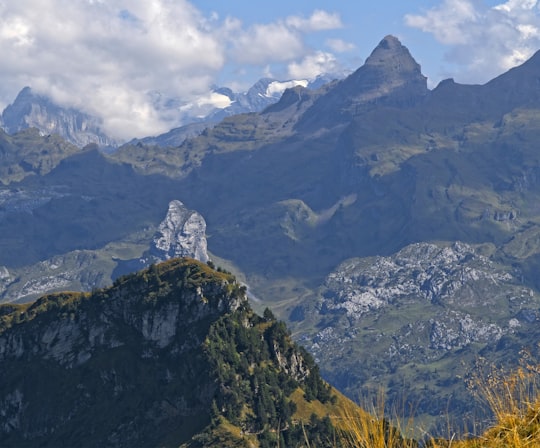 mountains under white clouds in Muotathal Switzerland