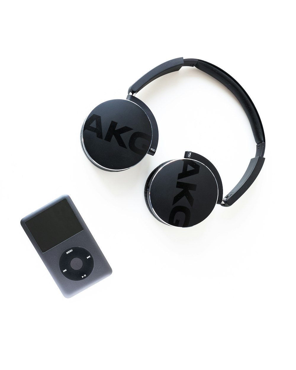 black AKG wireless headphones