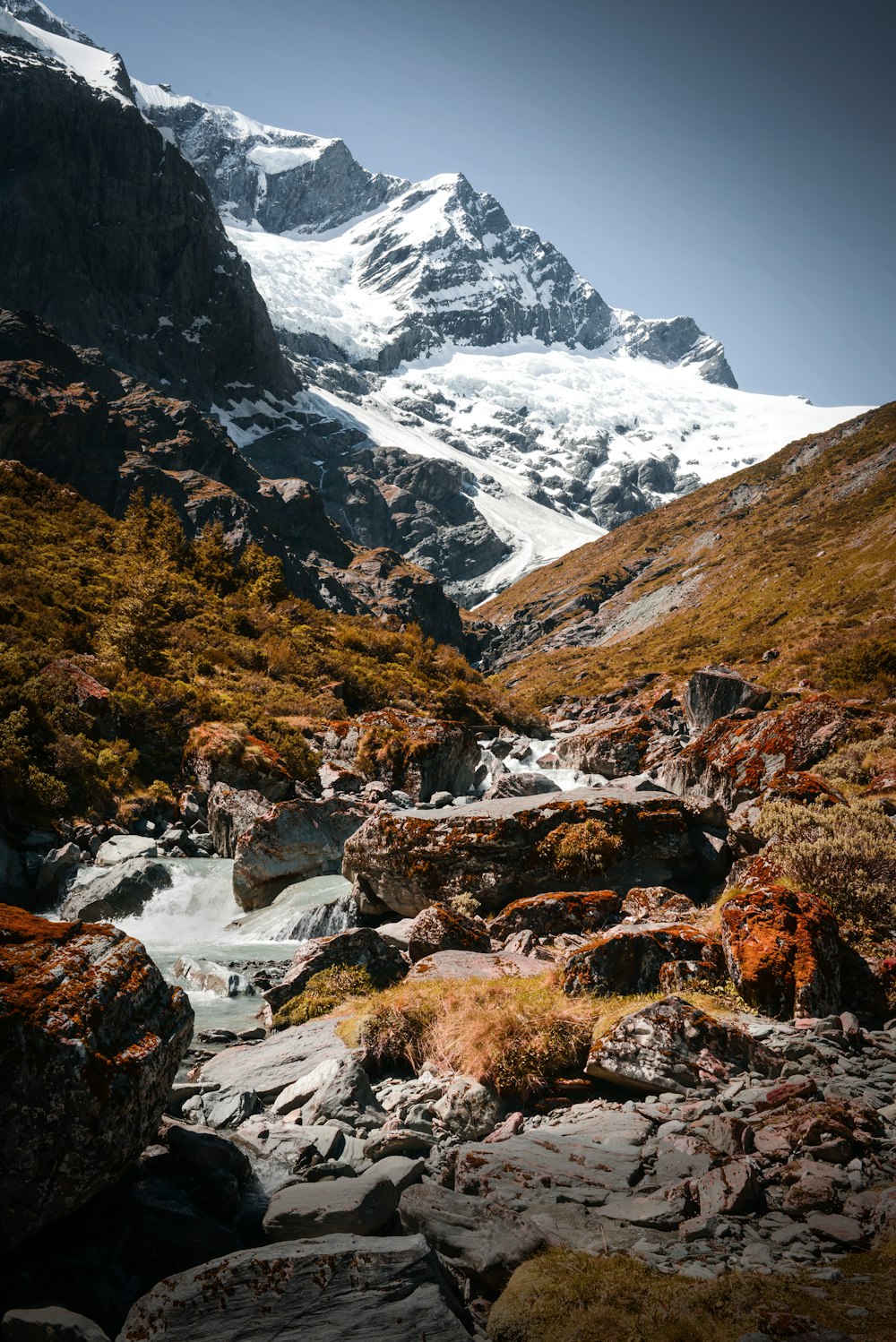 rocky mountain under blue sky